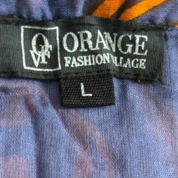 ORANGE FASHION VILLAGE, BEAUTIFUL PURPLE/ORANGE, BELL SLEEVE CROCHET TRIM DRESS - Picture 6 of 9